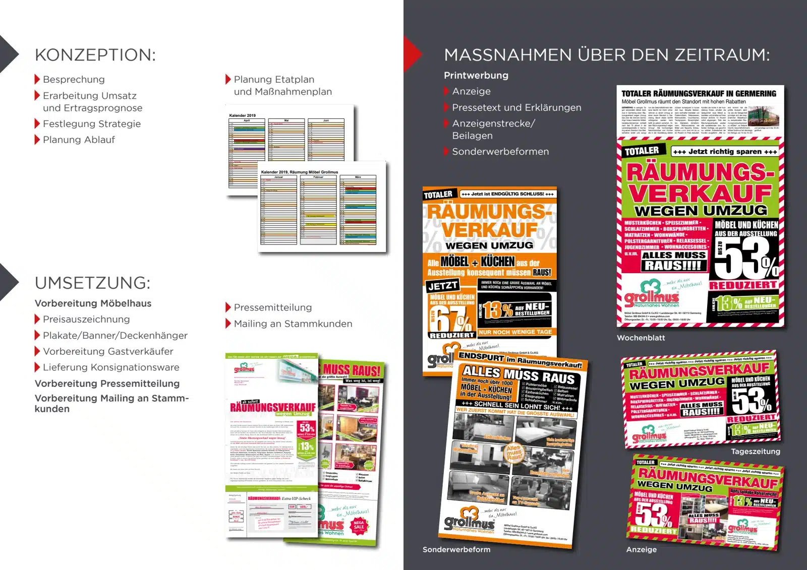 Konzept Möbel Grollmus – Maßnahmen und Werbemittel Konzept Möbel Grollmus – Maßnahmen und Werbemittel