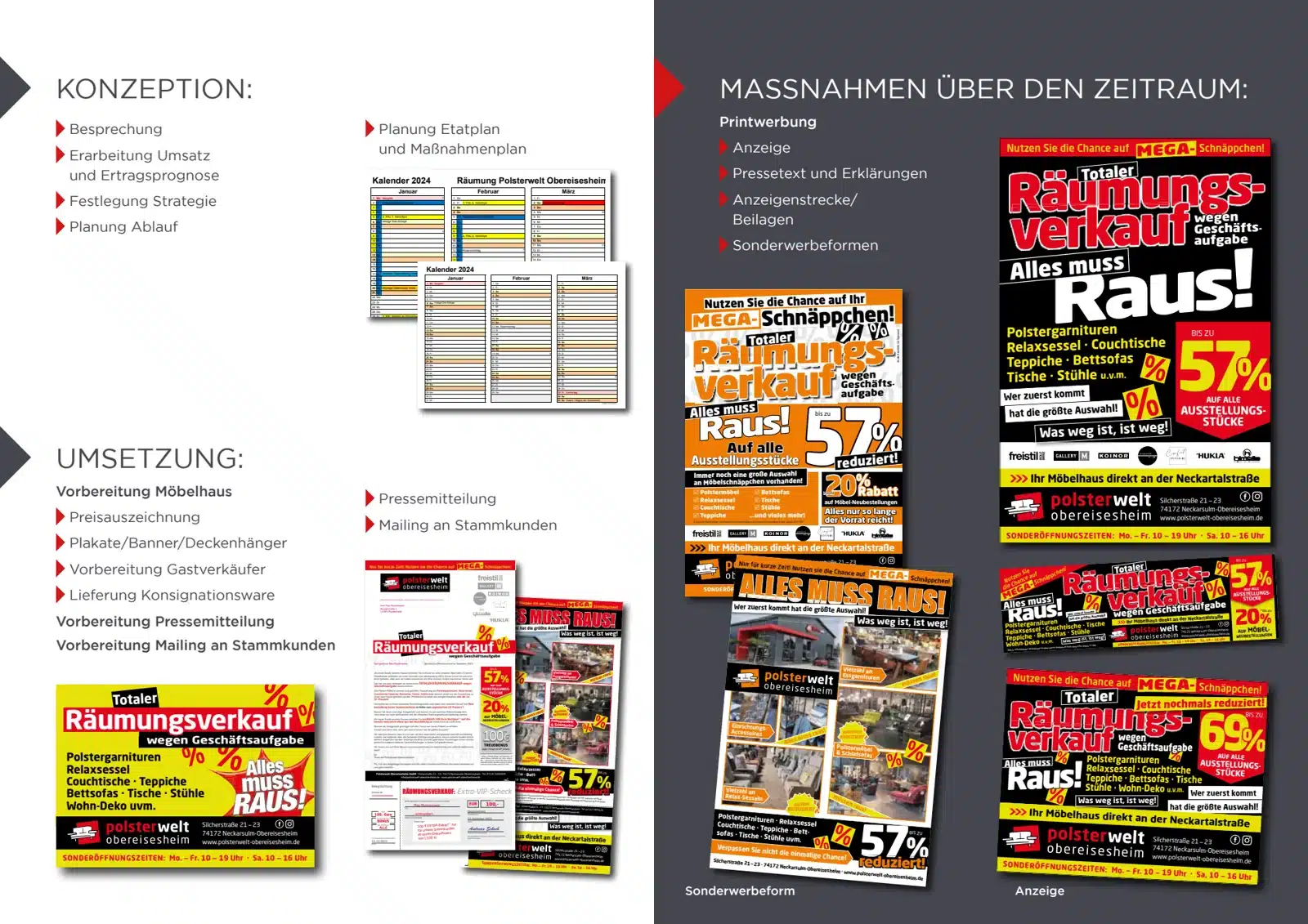 Konzept Polsterwelt Obereisesheim – Maßnahmen und Werbemittel Konzept Polsterwelt Obereisesheim – Maßnahmen und Werbemittel